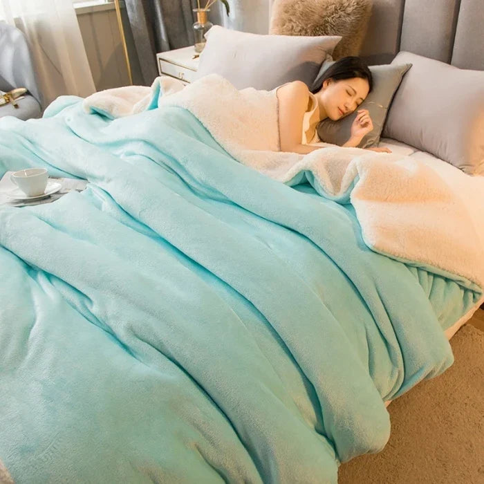 Housse de couette polaire luxueuse, réversible, pour une douceur et un confort inégalés en hiver.