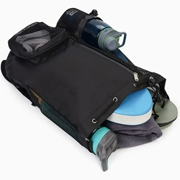 Sac à dos de sport en filet, léger et respirant, parfait pour la salle de sport, la natation ou le fitness. Voyage.