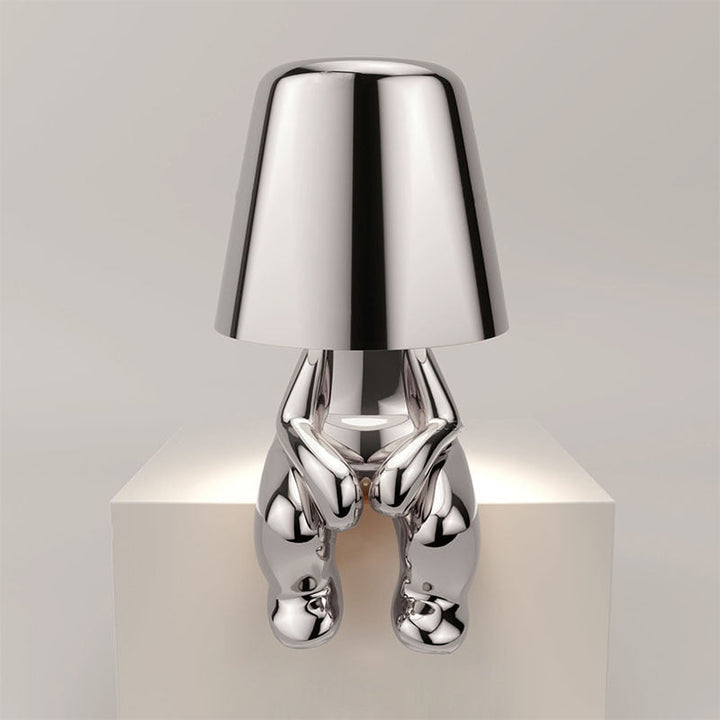 Lampe de table LED à lumière chaude, ornement homme stylisé moderne, lumière d'ambiance pour décoration.