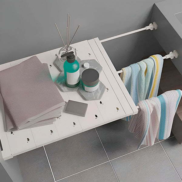 Rangement étagère extensible pour cuisine, organise épices et vaisselle sans percer les murs du placard.