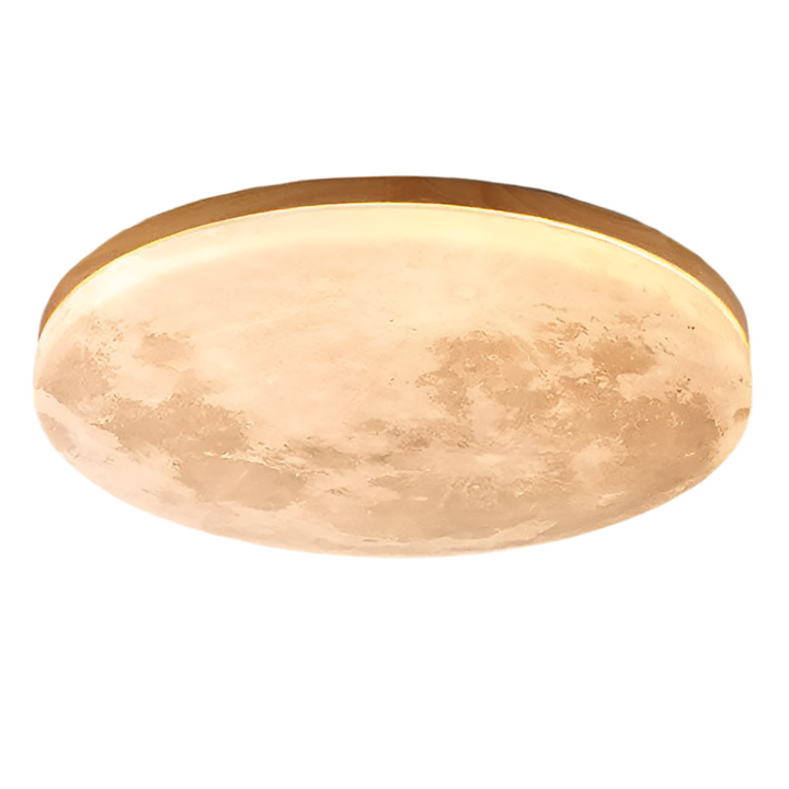 Élégante lampe lune 3D LED, design nordique pour salon, lumière d'ambiance chaleureuse.