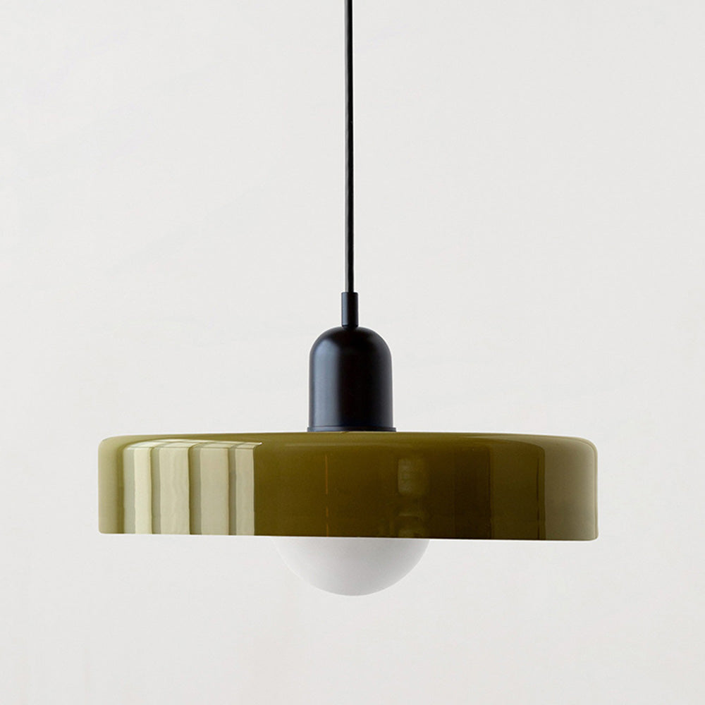 Luminaire Bauhaus en verre teinté, design épuré pour un éclairage intérieur chic.