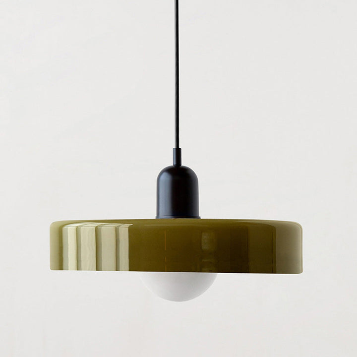 Luminaire Bauhaus en verre teinté, design épuré pour un éclairage intérieur chic.