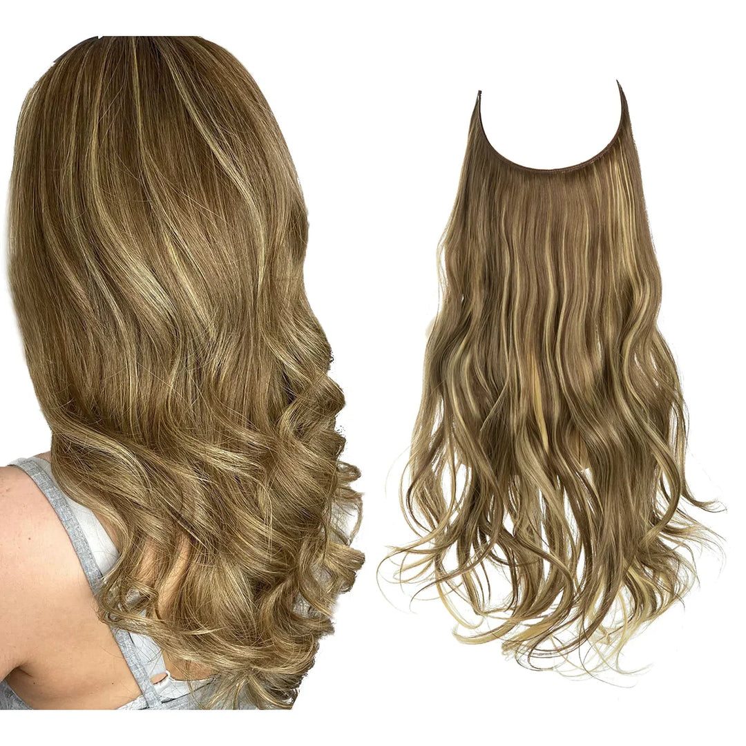 Extensions de cheveux naturels femme, volume et longueur sublimes pour coiffure élégante.