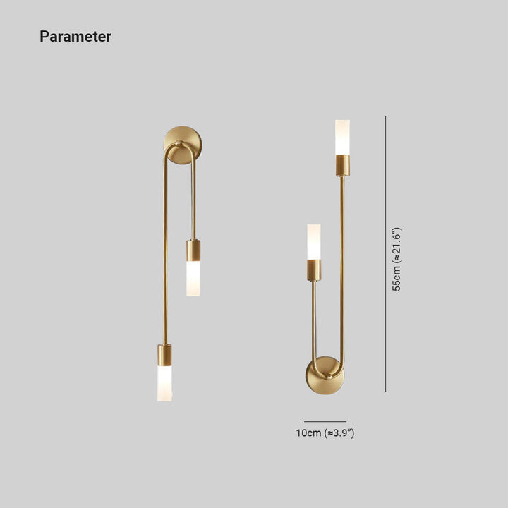Luminaire mural LED contemporain or, diffuse une lumière chaude, idéal pour une décoration intérieure stylée.