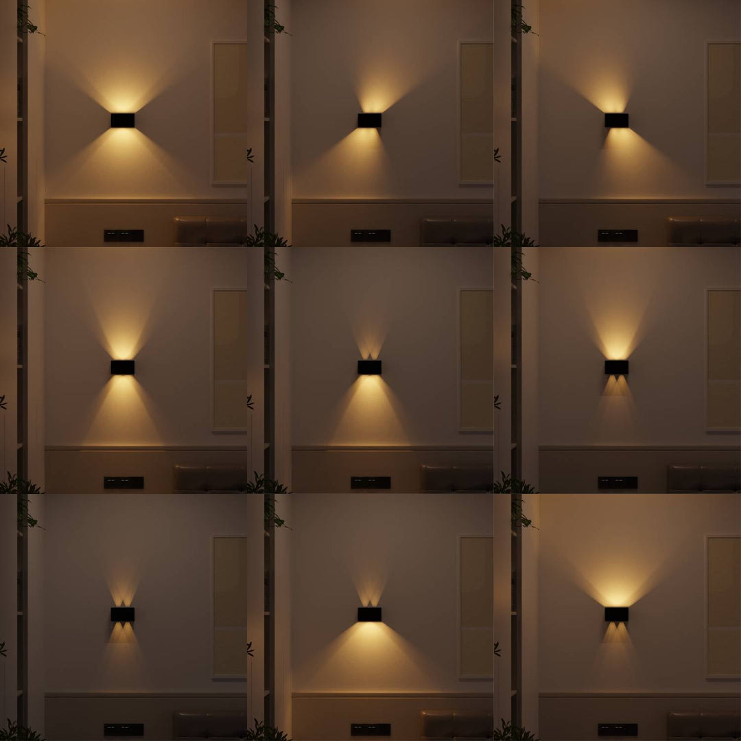 Applique murale LED extérieure réglable, design moderne, éclairage jardin/terrasse étanche.