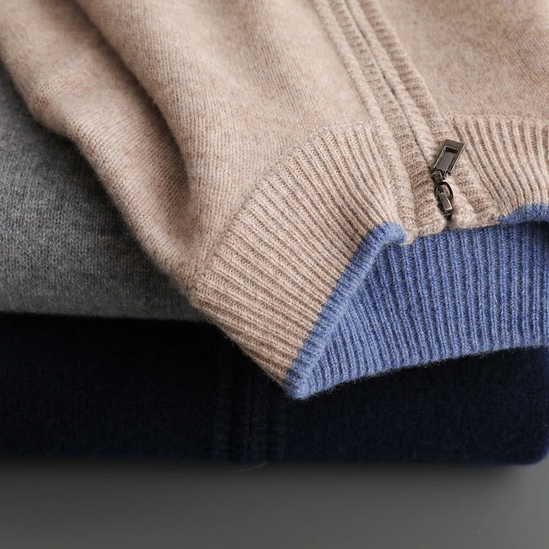 Veste zippée homme mode, look élégant et décontracté, parfaite pour une tenue automne confortable.