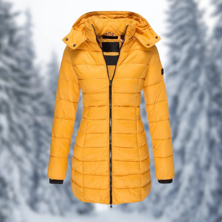 Veste Aspen femme, mi-longue, imperméable et chaude pour l'hiver, style élégant.