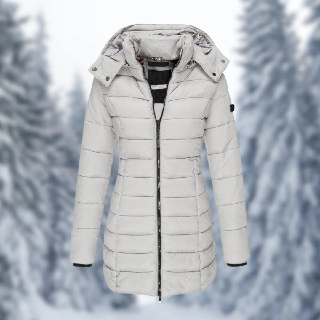 Veste femme hiver, chaude, imperméable, mi-longue, coupe-vent pour grand froid.