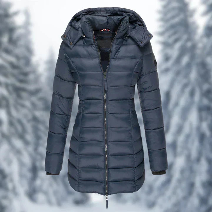 Manteau matelassé femme. Doudoune légère avec capuche, parfaite pour la mode féminine et les températures hivernales.