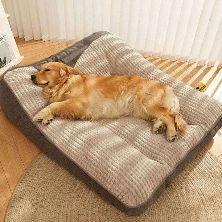Lit chien orthopédique durable et facile d'entretien, résistant aux griffes pour le confort des animaux.