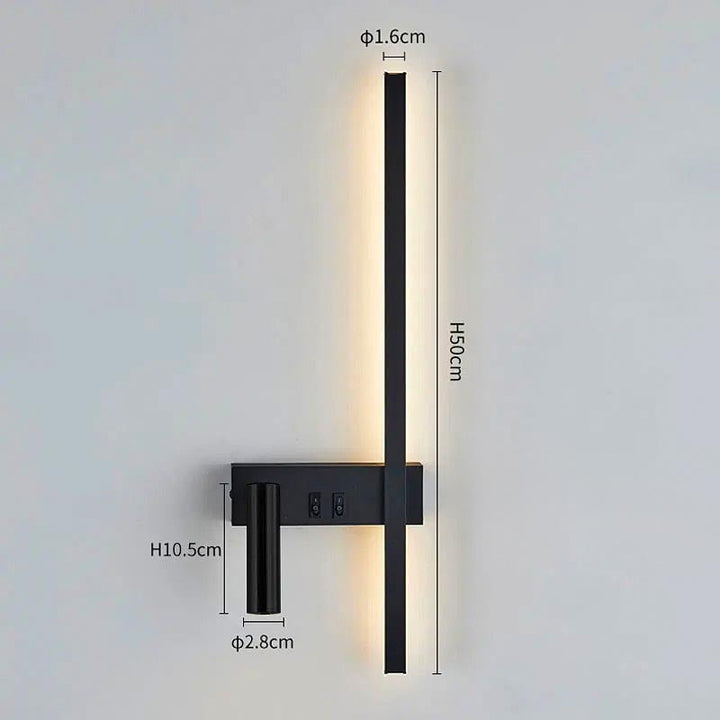 Applique LED design minimaliste, aluminium gris, éclairage intérieur avec spot ajustable pour lecture.