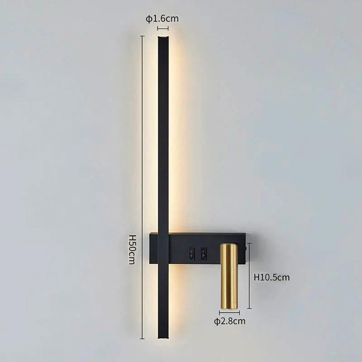 Applique murale LED en aluminium, style design avec réflecteur orientable, lumière chaude pour salon.