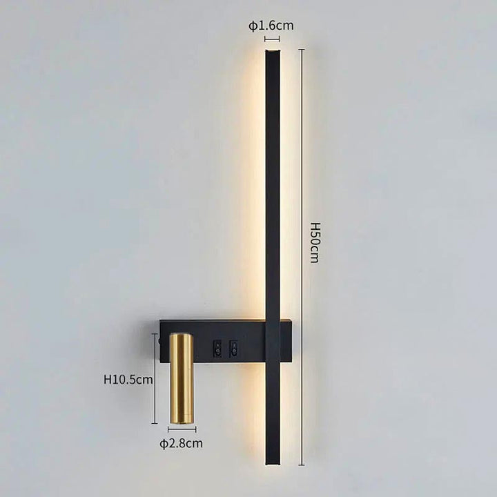 Applique LED ajustable noire, éclairage directionnel pour œuvres d'art, design contemporain pour couloir.