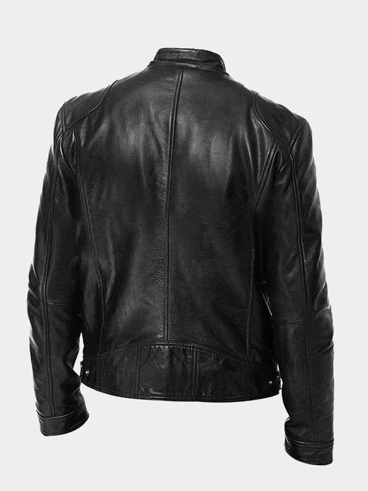 Veste motard femme élégante, noire, décontractée, fermeture éclair, pour un look moderne.