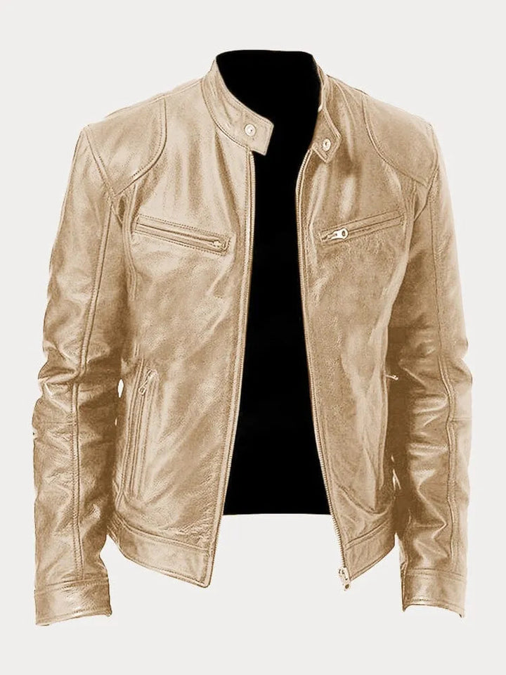 Veste femme blanche, style motard contemporain, décontractée et très tendance.