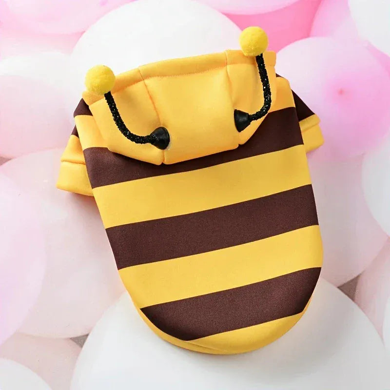 Vêtement animal abeille unisexe pour chat et chien, costume confortable pour fêtes, hiver ou Halloween.