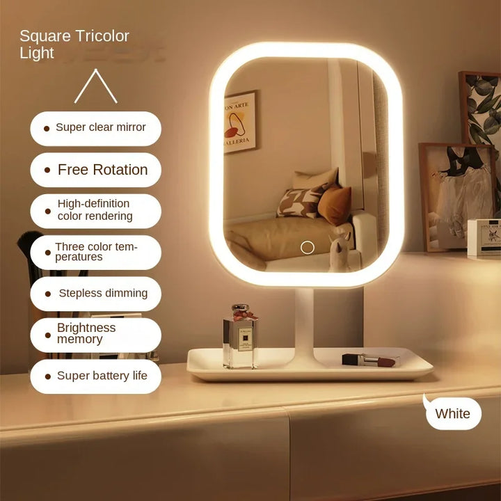 Miroir de salle de bain LED rose, éclairage tactile 3 couleurs. Un accessoire moderne pour votre rituel beauté.