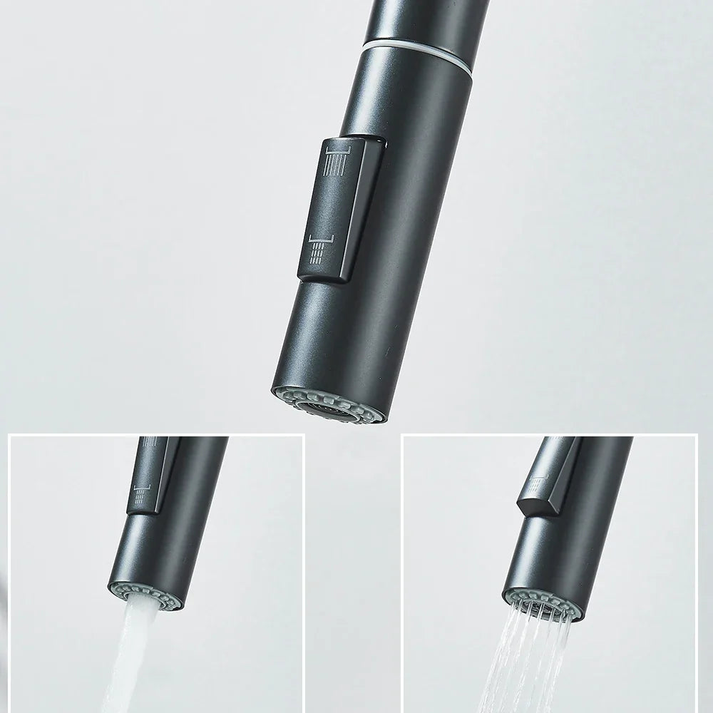 Installation facile d'un robinet de cuisine design extensible, doté d'une commande tactile intuitive.