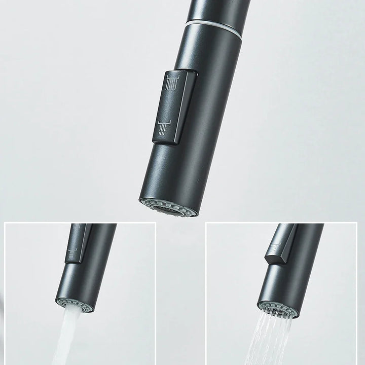 Installation facile d'un robinet de cuisine design extensible, doté d'une commande tactile intuitive.