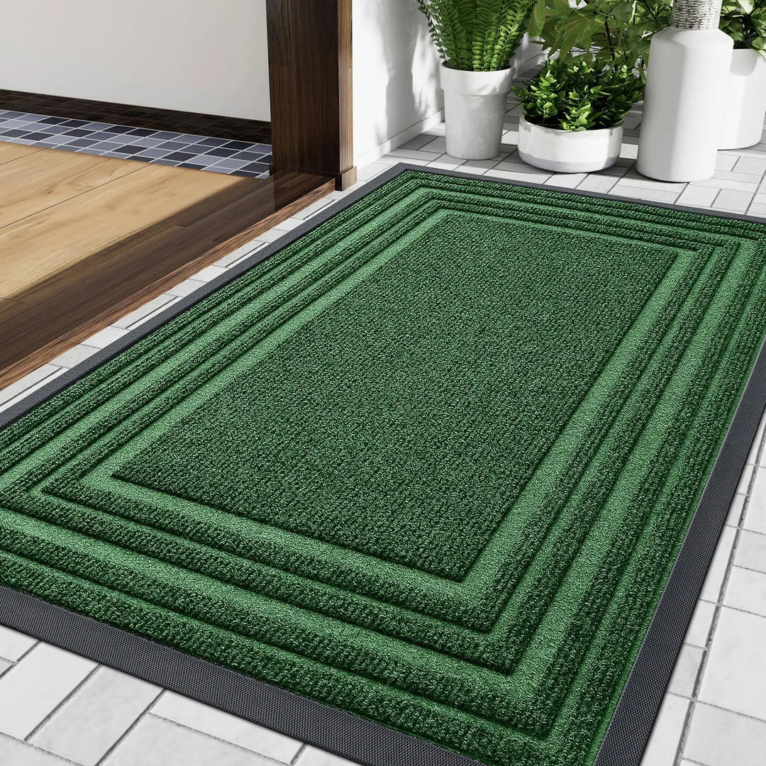 Grand tapis en caoutchouc robuste, antidérapant. Idéal pour zones à fort passage, intérieur ou extérieur.