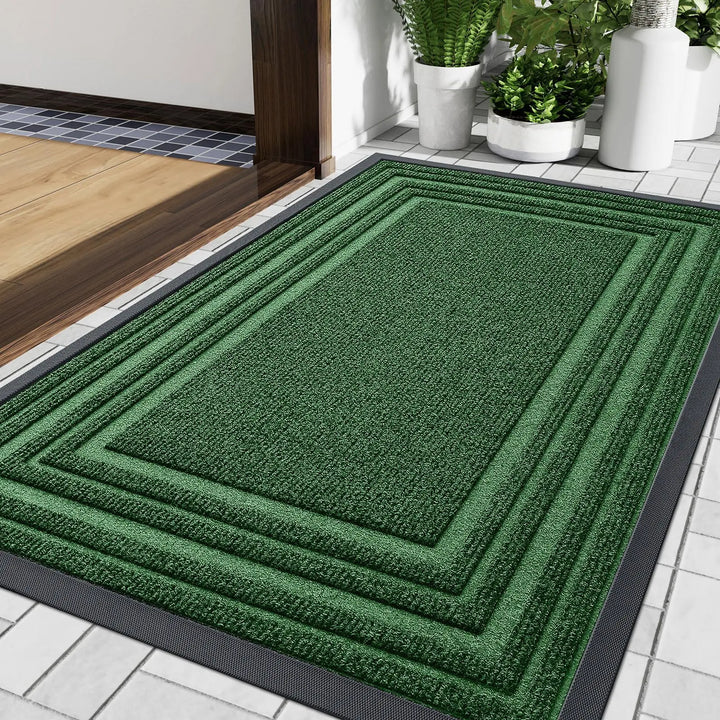 Grand tapis en caoutchouc robuste, antidérapant. Idéal pour zones à fort passage, intérieur ou extérieur.