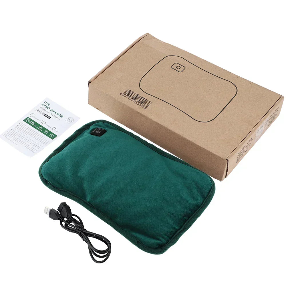 Coussin chauffant universel portable, rechargeable par USB, offrant chaleur et confort en tout lieu.