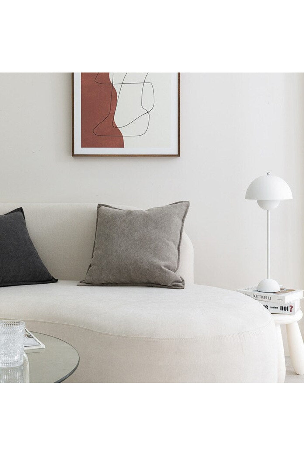 Housse de coussin canapé en tissu doux. Apporte élégance et chaleur à votre salon.