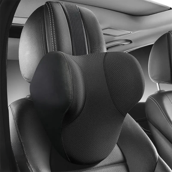 Coussin auto Drive Ease ergonomique, soulage la nuque et le dos, confort de conduite.