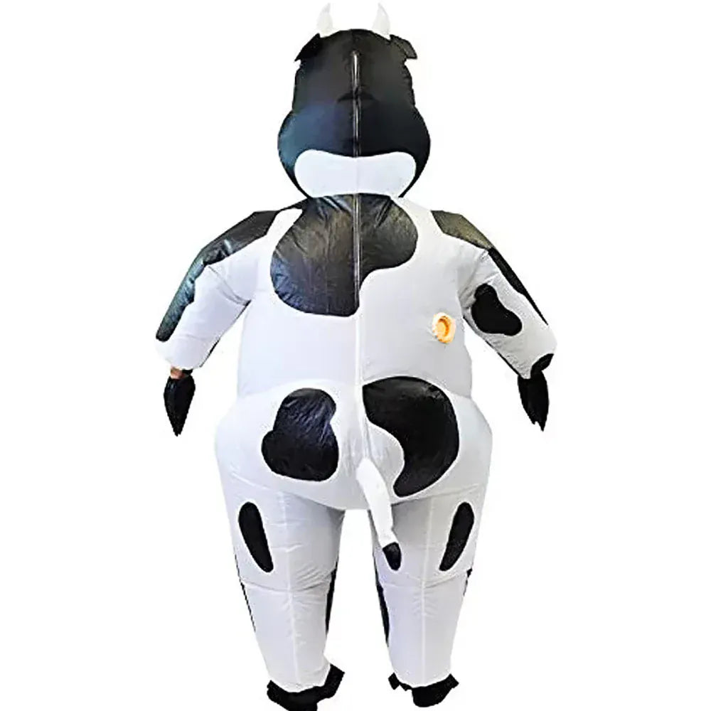 Costume de vache gonflable adulte parfait pour le carnaval, Halloween ou une fête déguisée originale.