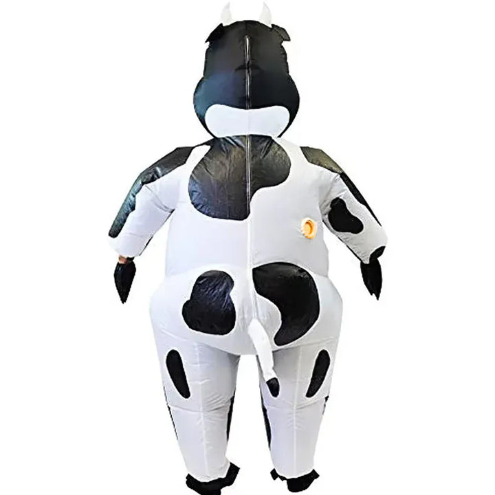 Costume de vache gonflable adulte parfait pour le carnaval, Halloween ou une fête déguisée originale.
