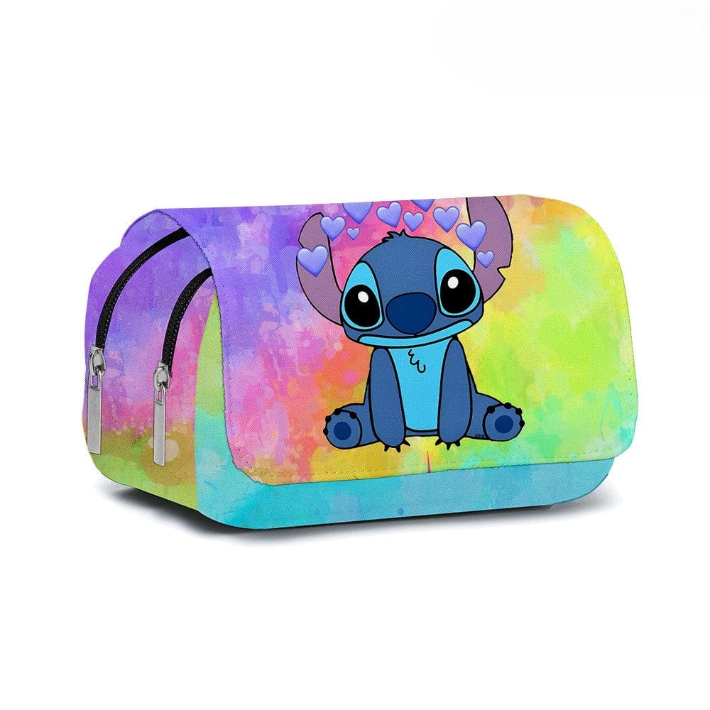 Trousse Stitch à rabat, organisateur de fournitures scolaire pour une rentrée amusante et bien rangée.