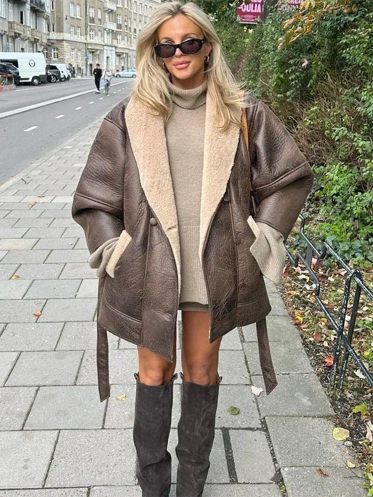 Tenue hivernale chic: Manteau d'hiver femme, chaud et élégant, parfait pour le quotidien ou les sorties en ville.