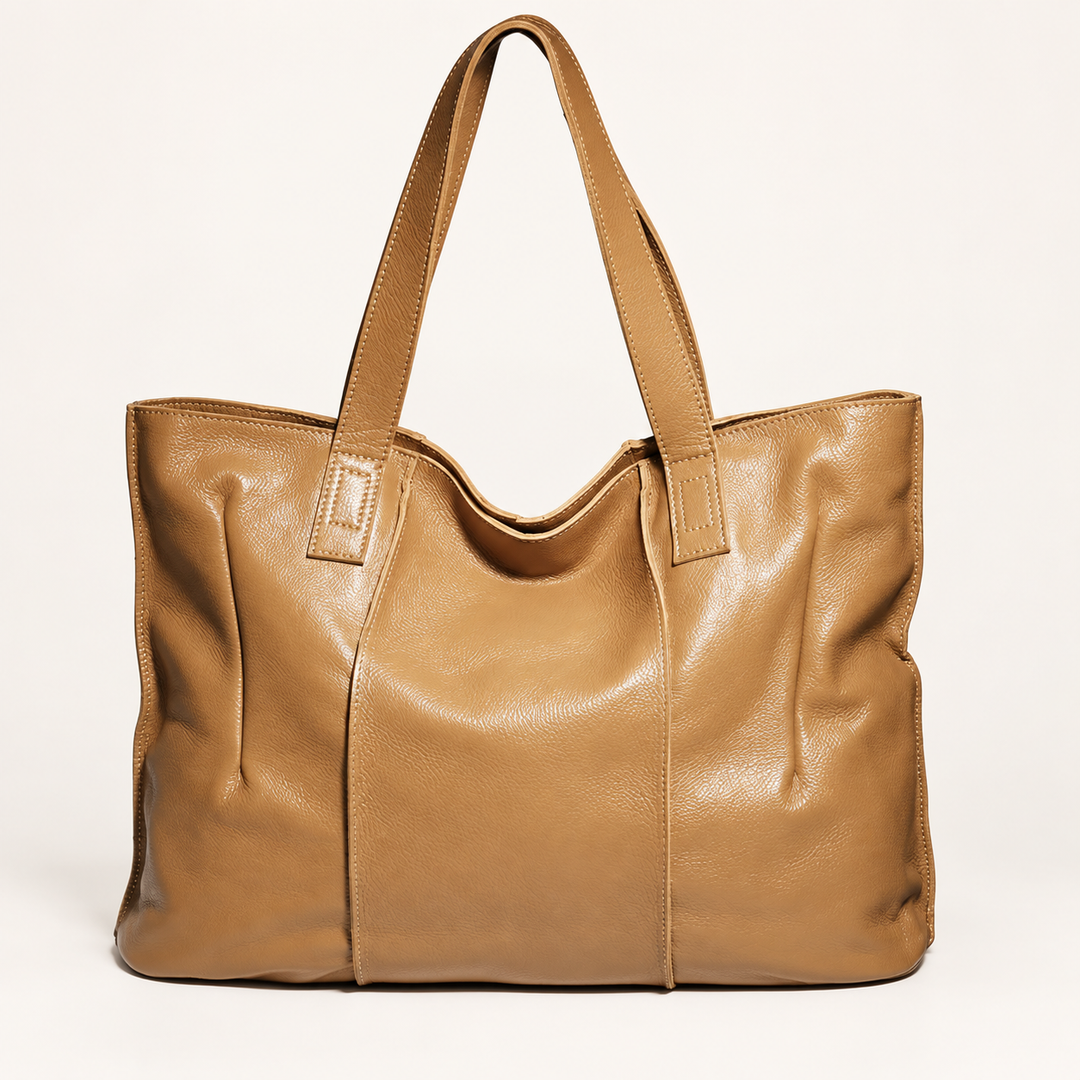 Sac ordinateur femme en cuir noir, grand cabas Sofia, sac épaule élégant et fonctionnel.