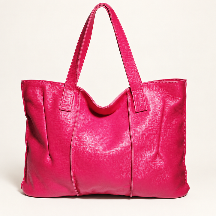 Sac cabas cuir souple camel pour femme, grand modèle Sofia, chic et pratique pour le travail.
