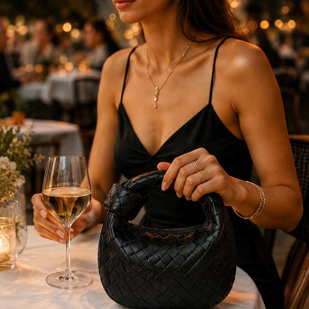 Sac à main femme, mini et tissé. Design élégant pour un look moderne et compact.