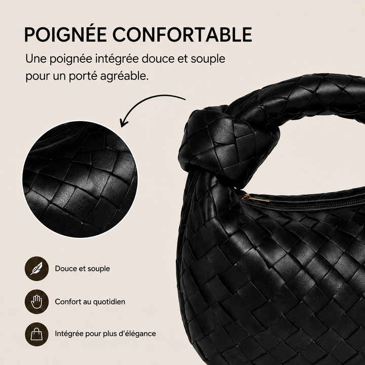Mini sac à main tissé, style chic et polyvalent pour femme. Parfait pour le quotidien.