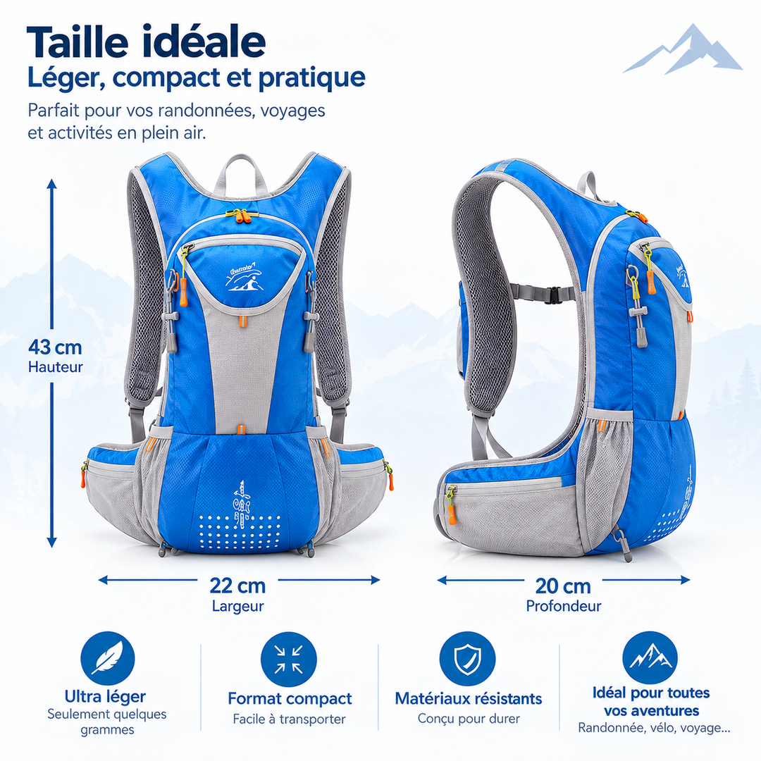 Sac à dos femme pour le cyclisme, léger et imperméable, parfait pour la route et les sentiers.