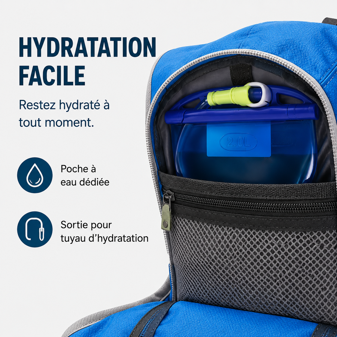 Sac à dos confortable pour femme, conçu pour la randonnée, le cyclisme et les activités extérieures.