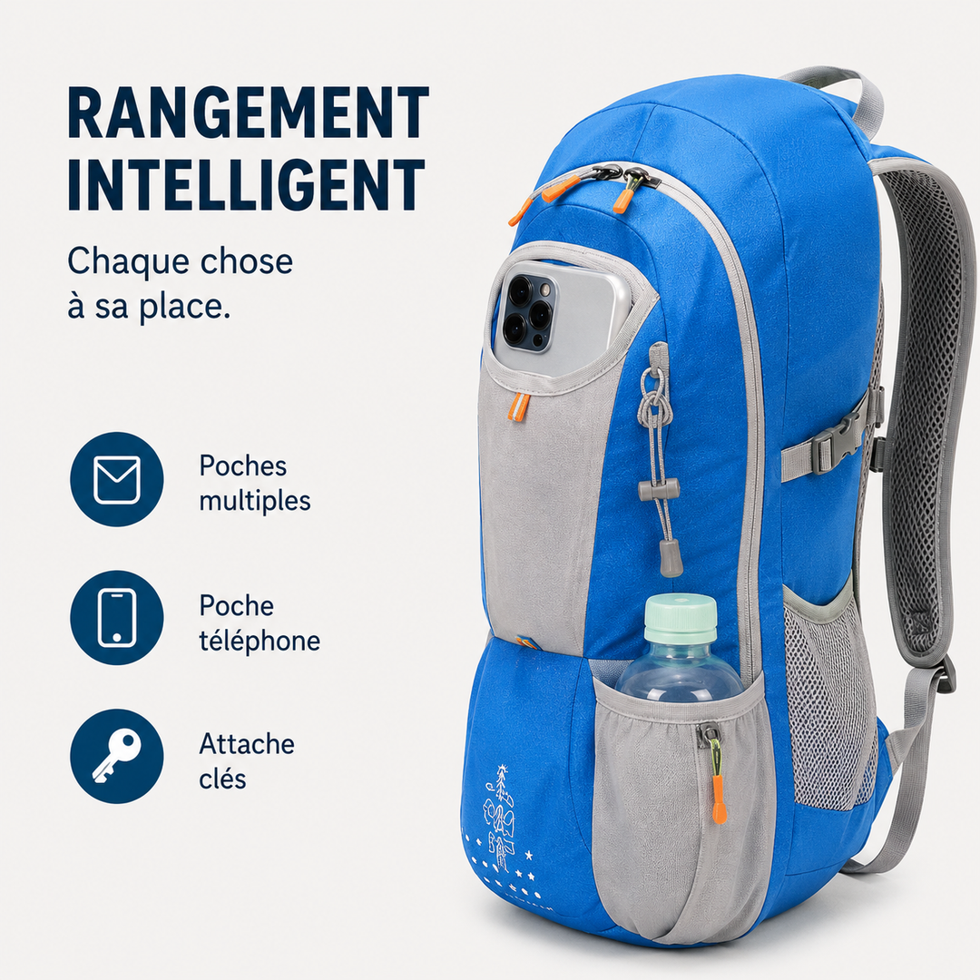 Sac à dos de voyage femme, léger et ergonomique, adapté aux explorations et au camping.