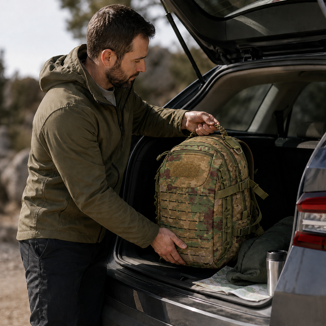 Sac à dos outdoor Commando 30L, polyvalent et durable en Cordura, parfait pour l'aventure et le tactique.