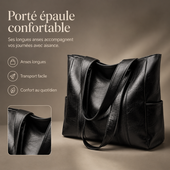 Sac fourre-tout en cuir pour femmes avec bandoulière, pratique et élégant pour toutes les occasions mode.