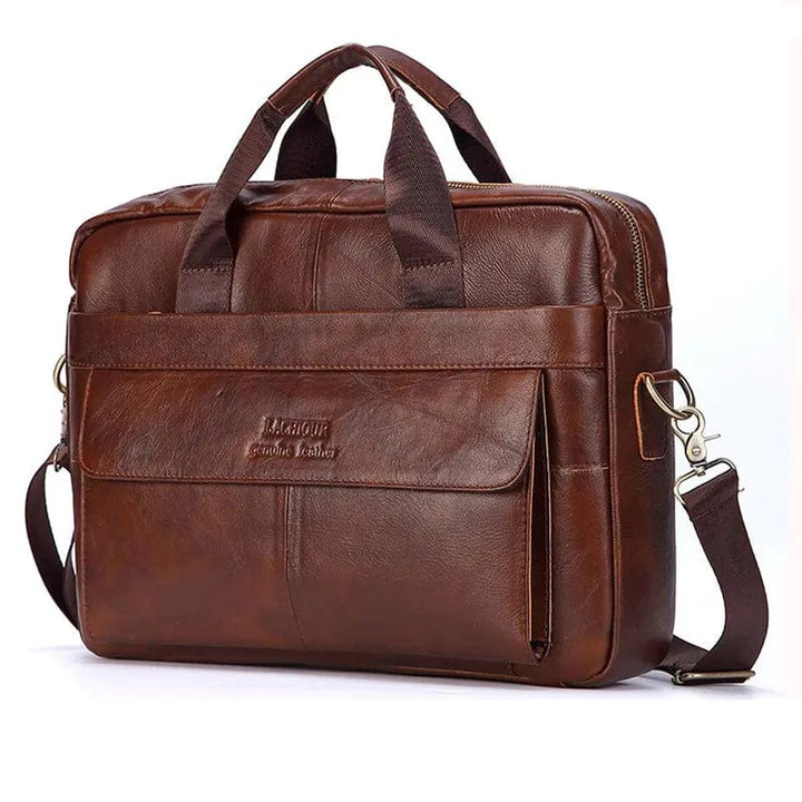 Sacoche ordinateur homme en cuir véritable. Idéale pour le travail et le business.