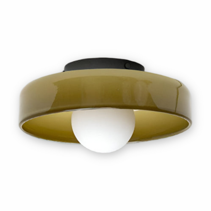 Luminaire LED rond moderne, scandinave, pour une décoration épurée et lumineuse.