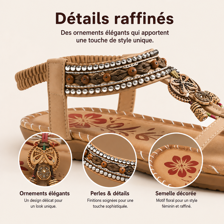 Paire de sandales orthopédiques femme, idéales pour l'été, semelle anti-dérapante.