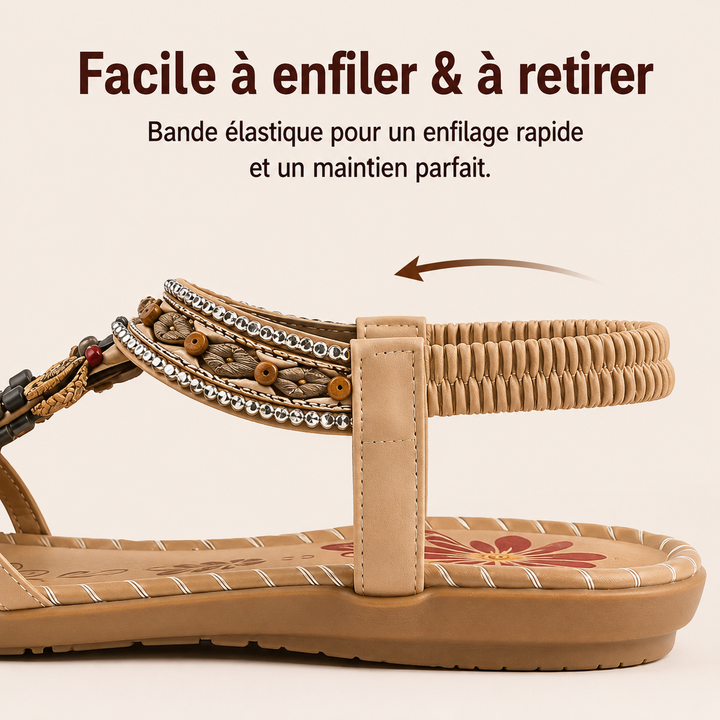 Sandales confortables et élégantes pour femme, soutien plantaire orthopédique ciblé.