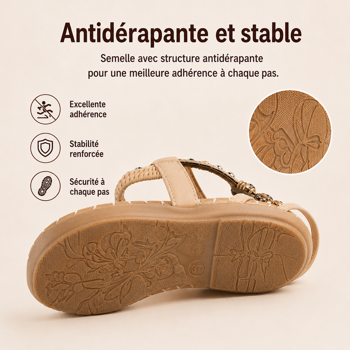 Chaussures femme d'été, sandales orthopédiques, faciles à enfiler et légères.