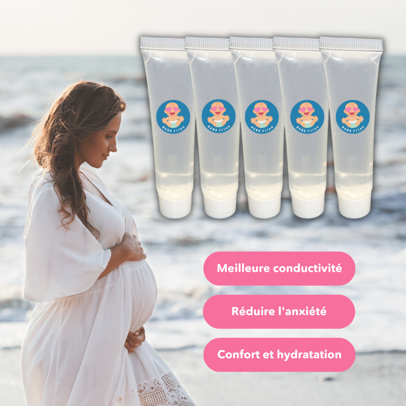5 tubes de gel conducteur sécurisé pour doppler fœtal, essentiel pour futures mamans et le suivi grossesse.