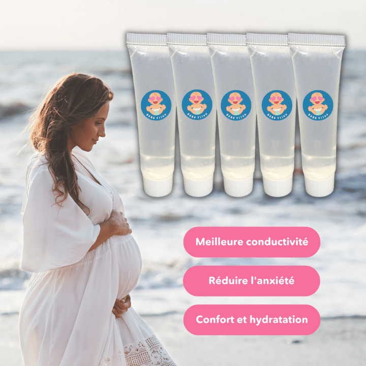 5 tubes de gel conducteur sécurisé pour doppler fœtal, essentiel pour futures mamans et le suivi grossesse.