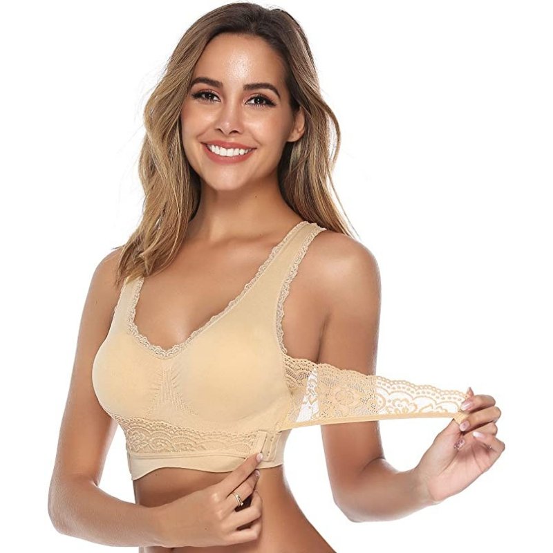 Soutien-gorge push-up en dentelle, sculptant la silhouette avec élégance. Confortable et sans armature pour femme.